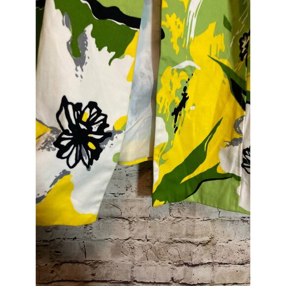 Trenz by Theresa Renz Blazer Jacket Womens 2X Yellow & Green Open Front Floral - Picture 5 of 12